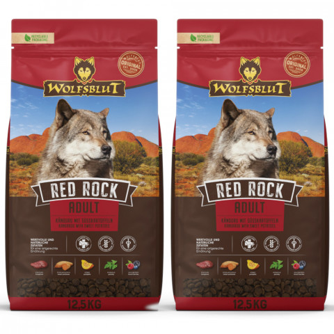 WOLFSBLUT Red Rock Kangaroo with sweet potatoes - suché krmivo pro psy - 2x12,5kg - Fotogalerie 1