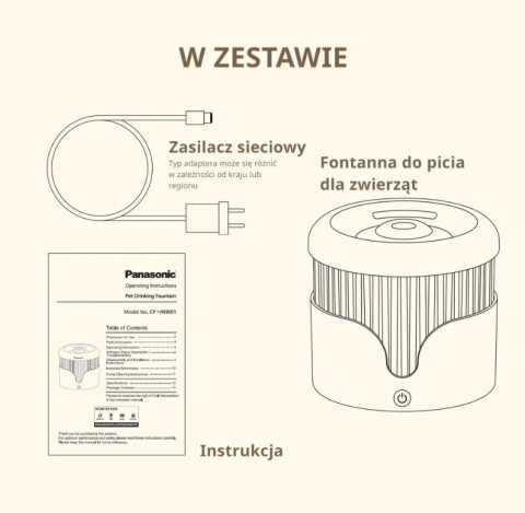 Panasonic CP-JNW01CW krmítko/napáječka pro psy/kočky Plast Bílá Kočka Automatický podavač vody pro zvířata - Fotogalerie 2