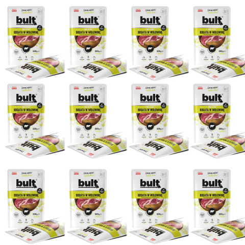 BULT Masová konzerva bohatá na hovězí – mokré krmivo pro psy – 12x500g - Fotogalerie 1