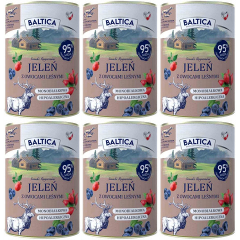 BALTICA Chutě regionů Mono Jelen s lesním ovocem - mokré krmivo pro psy - 6x400g - Fotogalerie 1