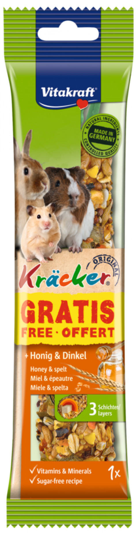VITAPOL Kräcker Spelled & Honey - lahůdka pro hlodavce a králíky - 90g - Fotogalerie 1