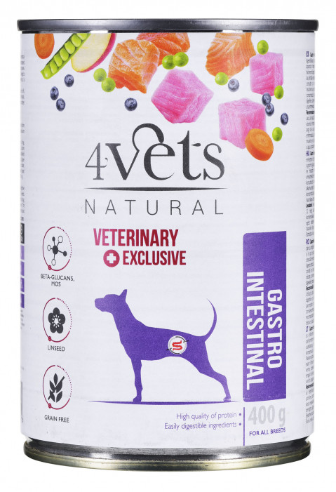 4VETS Natural Gastro Intestinal Dog - mokré krmivo pro psy -12x400 g - Fotogalerie 4