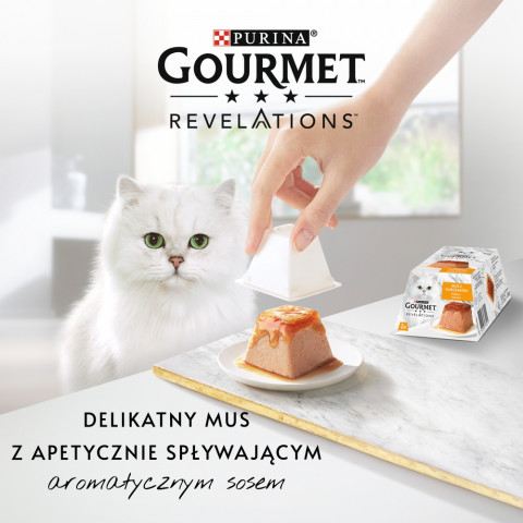 PURINA Gourmet Revelations Mousse with chicken in sauce - mokré krmivo pro kočky - 2x57g - Fotogalerie 2