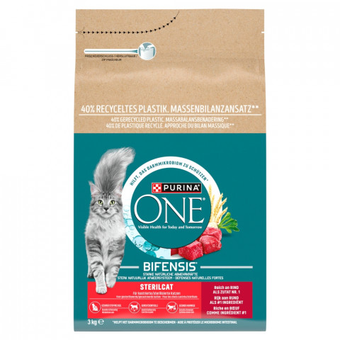 PURINA One Sterilcat Rich in beef - suché krmivo pro kočky - 3kg - Fotogalerie 1