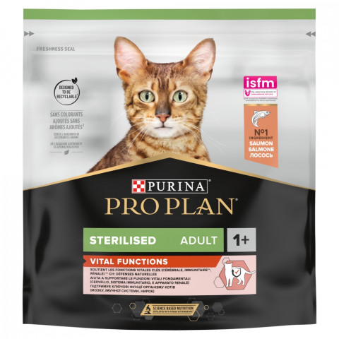 PURINA Pro Plan Sterilised Vital Functions Salmon - suché krmivo pro kočky - 400g - Fotogalerie 1
