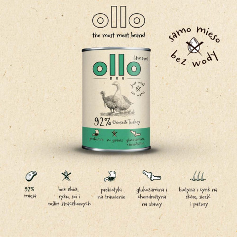 OLLO Umami Goose and turkey - vlhké krmivo pro psy - 850g - Fotogalerie 7