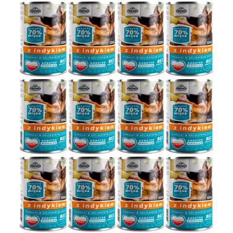 FRENDI s krůtou kousky v jemné omáčce - mokré krmivo pro psy - 12x1250g - Fotogalerie 1