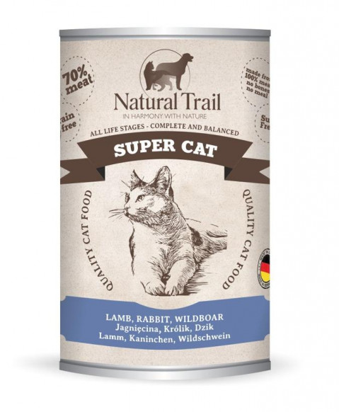 NATURAL TRAIL Super Cat Lamb, rabbit, wild boar - mokré krmivo pro kočky - 400g - Fotogalerie 1