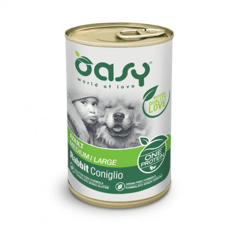 OASY One Protein Adult Medium/Large Rabbit - vlhké krmivo pro psy - 400g - Fotogalerie 1