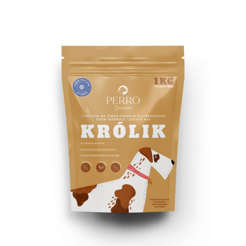 PERRO Gourmet Rabbit Cold-pressed - suché krmivo pro psy - 1kg - Fotogalerie 1