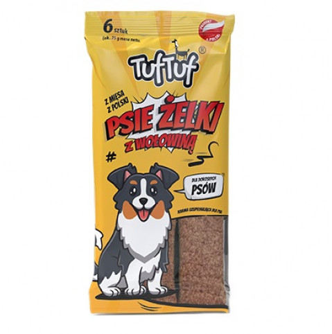 TUF TUF Psie żelki - paski MIX 3 Smaków - przysmak dla psa - 12x75g - Fotogalerie 6