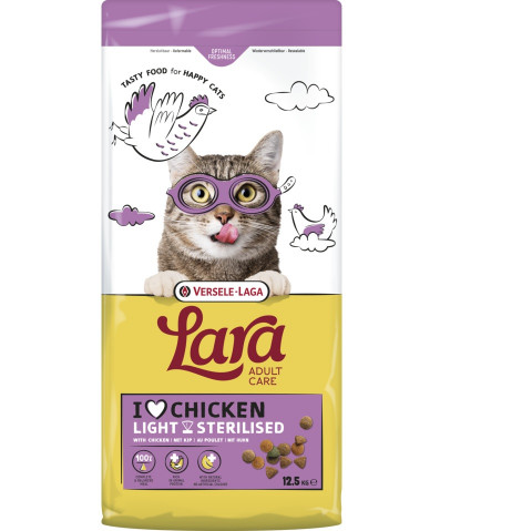 VERSELE-LAGA Lara Light & Sterilized Chicken - suché krmivo pro kočky - 12,5kg - Fotogalerie 1