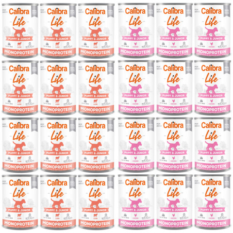 CALIBRA Dog Life Puppy&Junior MIX - mokré krmivo pro psy - 24x400g - Fotogalerie 1
