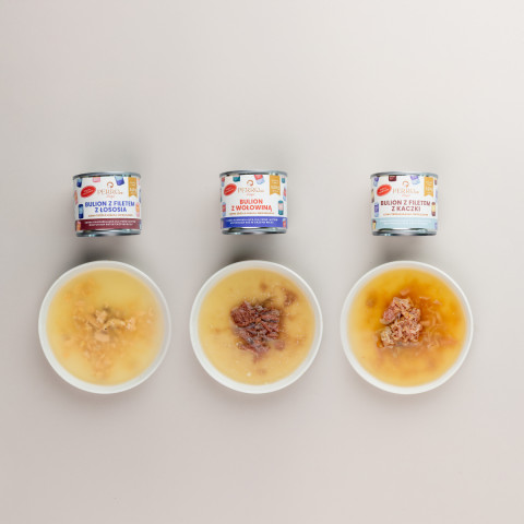 PERRO PERROland Soups Broth with salmon fillet Mono - pamlsek pro psy a kočky - 140 g - Fotogalerie 3