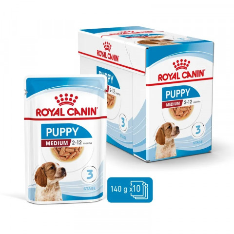 ROYAL CANIN Medium Puppy - vlhké krmivo pro psy - 10x140g - Fotogalerie 1