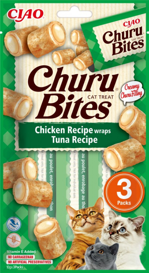CIAO Churu Bites Chicken Recipe wraps Tuna Kočka Pamlsek Kuřecí maso, Tuňák 10 g - Fotogalerie 2