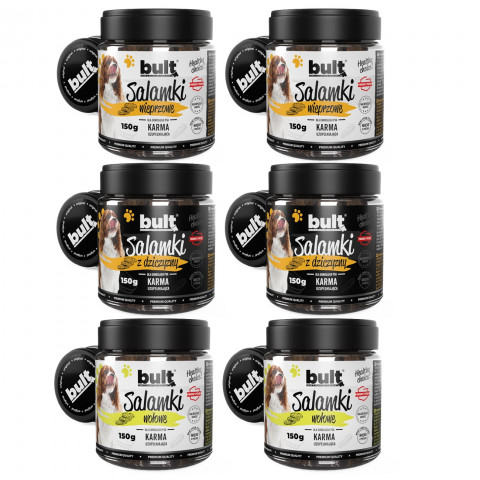 BULT Salámky MIX 3 příchutí – pamlsek pro psy – 6x150g - Fotogalerie 1