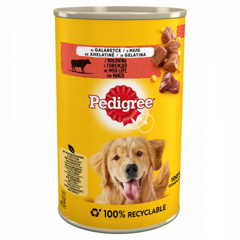 PEDIGREE Adult Hovězí ve želé – mokré krmivo pro psy – 12×400 g - Fotogalerie 4