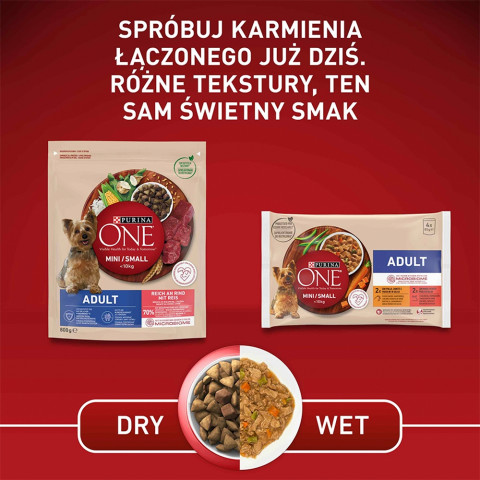  PURINA One Mini Adult Beef, Rice - suché krmivo pro psy - 800 g - Fotogalerie 5