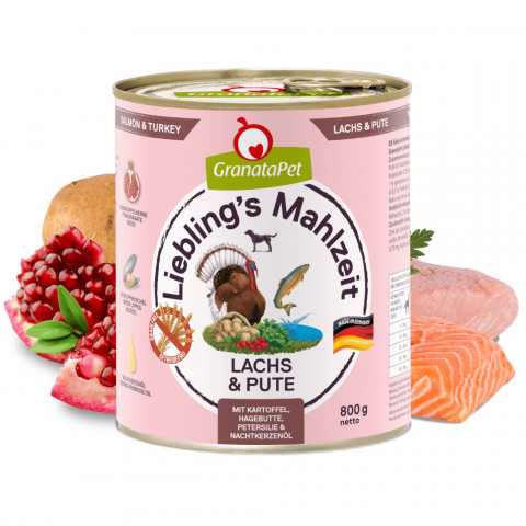 GRANATAPET Liebling's Mahlzeit Salmon and turkey - vlhké krmivo pro psy - 800g - Fotogalerie 2