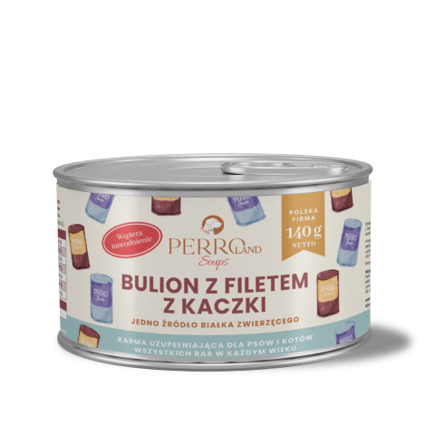 PERRO PERROland Soups Broth with duck fillet Mono - pamlsek pro psy a kočky - 140 g - Fotogalerie 1