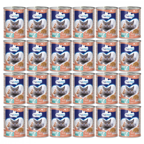 PREVITAL s lososem ASC v želé - mokré krmivo pro dospělé kočky - 24x415g - Fotogalerie 1