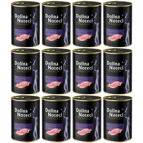 DOLINA NOTECI Premium Bohatá na králíka – mokré krmivo pro kočky – 12×400 g - Fotogalerie 1