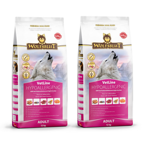WOLFSBLUT VetLine Hypoallergenic Horse - suché krmivo pro psy - 2x12kg - Fotogalerie 1