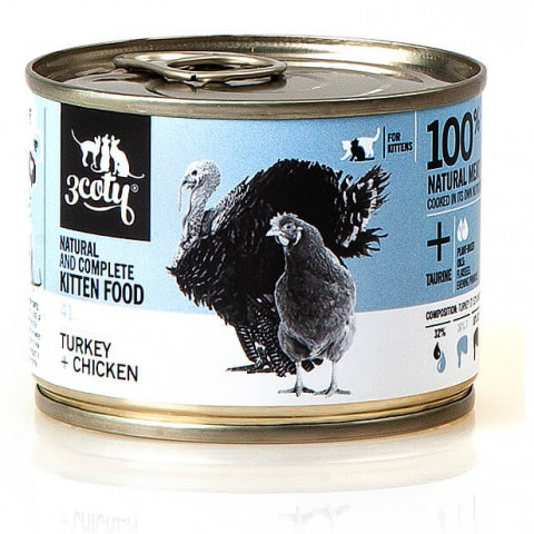 3COTY 41. Turkey and chicken for kittens - mokré krmivo pro kočky - 180g - Fotogalerie 1