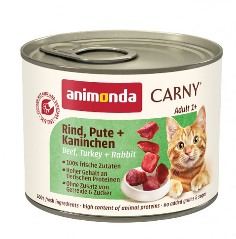 ANIMONDA Carny Adult Beef, turkey and rabbit - mokré krmivo pro kočky - 200g - Fotogalerie 1