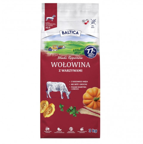 BALTICA Flavours of regions Beef with vegetables Small breeds - suché krmivo pro psy - 3kg - Fotogalerie 1