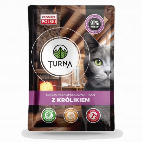 TURNA Cats s králíkem – vlhké krmivo pro kočku – 100g - Fotogalerie 1