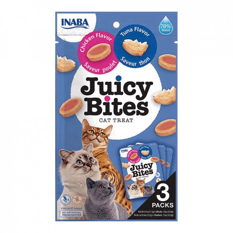 INABA Juicy bites Chicken and tuna - pamlsek pro kočky - 3×11,3g - Fotogalerie 1