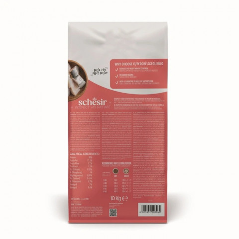 SCHESIR Animal Mono Protein Formula Sterilized fish – suché krmivo pro kočku – 10 kg - Fotogalerie 2
