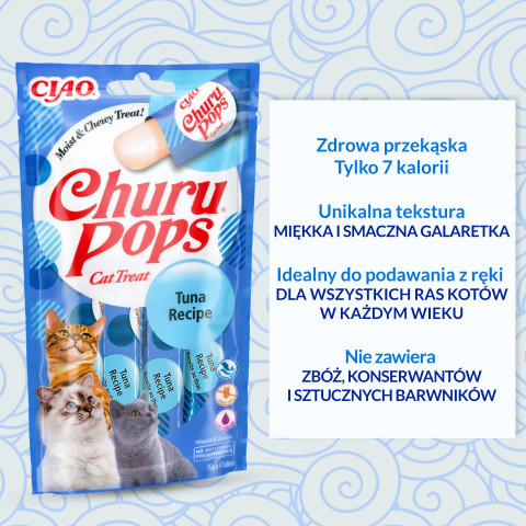 INABA Churu Pops Tuňákový - pamlsek pro kočky - 4x15 g - Fotogalerie 5