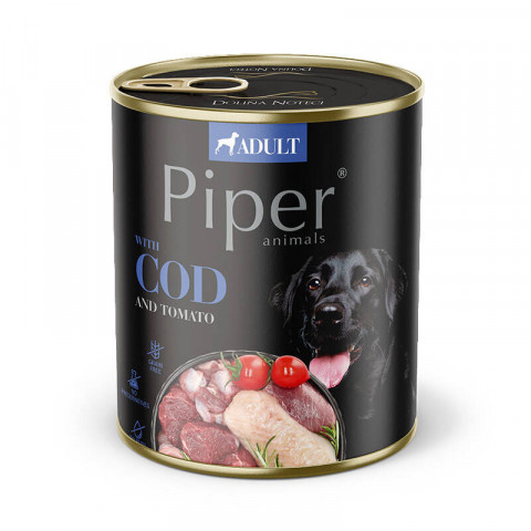 DOLINA NOTECI Piper Animals s treskou a rajčaty - vlhké krmivo pro psy - 24x800g - Fotogalerie 2