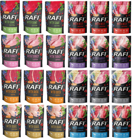 DOLINA NOTECI Rafi MIX příchutí - mokré krmivo pro psy - 24x500 g - Fotogalerie 1