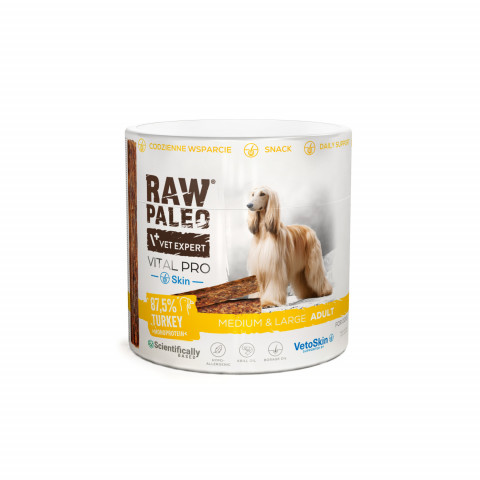 VETEXPERT Raw Paleo Vital Pro Skin & Coat Turkey Medium Large Mono - pamlsek pro psa - 100g - Fotogalerie 1