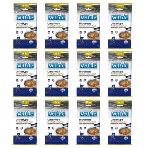 FARMINA Vet Life Cat Ultrahypo Creamy treat with Salmon box mono – pamlsek pro kočku – 12x(4x15g) - Fotogalerie 1
