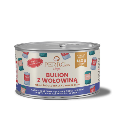 PERRO PERROland Soups Broth with beef Mono - pamlsek pro psy a kočky - 140 g - Fotogalerie 1