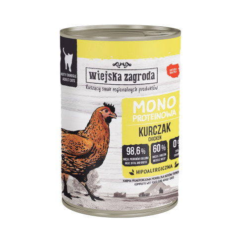 WIEJSKA ZAGRODA Chicken Mono - mokré krmivo pro kočky - 400g - Fotogalerie 1