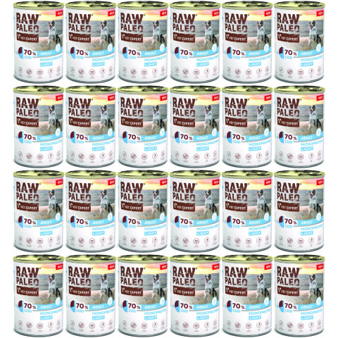 VETEXPERT Raw Paleo Treska Light Mono - vlhké krmivo pro psy - 24x400g - Fotogalerie 1