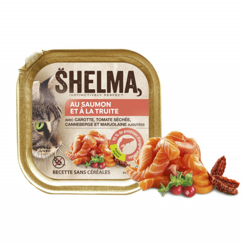SHELMA Salmon and trout pate - mokré krmivo pro kočky - 24x100g - Fotogalerie 4
