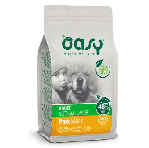 OASY One Animal Protein Adult Medium/Large Pork - suché krmivo pro psy - 12kg - Fotogalerie 1