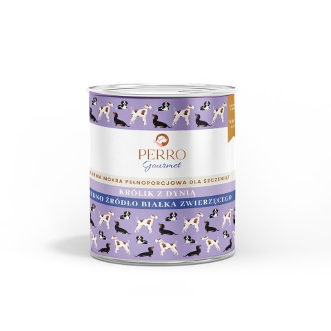 PERRO Gourmet Junior Rabbit with pumpkin Mono - vlhké krmivo pro psy - 800g - Fotogalerie 1