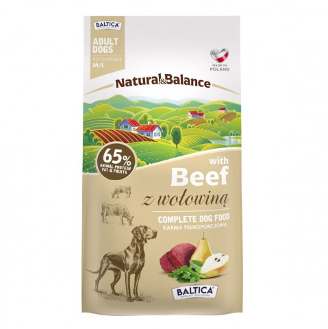 BALTICA Natural & Balance Beef M/L – suché krmivo pro psa - 3kg - Fotogalerie 1
