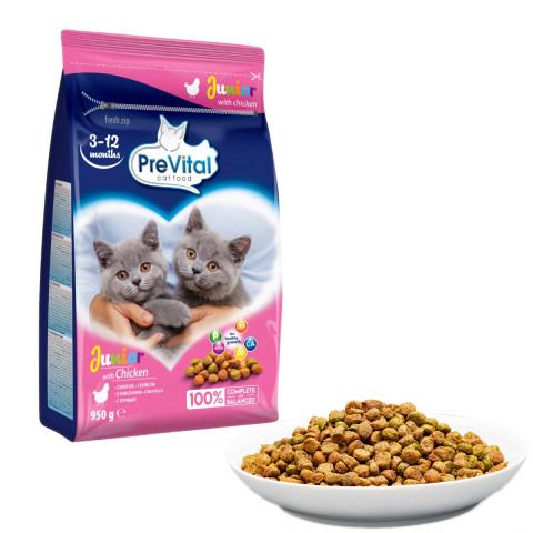 PREVITAL Junior Chicken - suché krmivo pro kočky - 950g - Fotogalerie 8