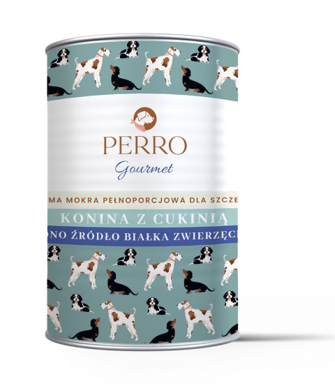 PERRO Gourmet Junior Horsemeat with zucchini - mokré krmivo pro psy - 400g - Fotogalerie 1