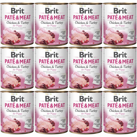 BRIT Paté & Meat Puppy Chicken - mokré krmivo pro psy - 12x800g - Fotogalerie 1