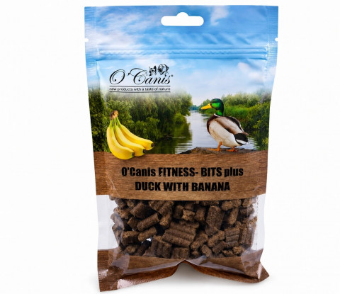 O'CANIS Fitness-Bits Plus Duck with banana Mono - pamlsek pro psa - 200g - Fotogalerie 1